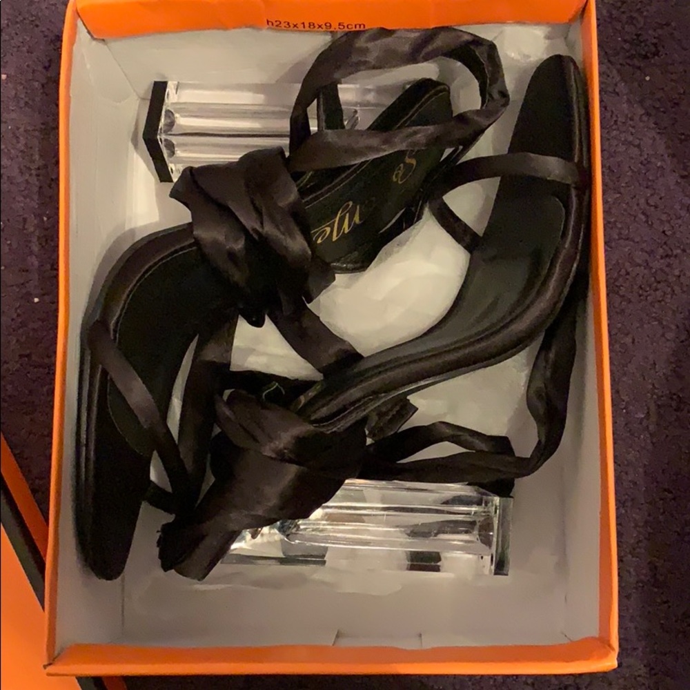 tie up ankle glass heel